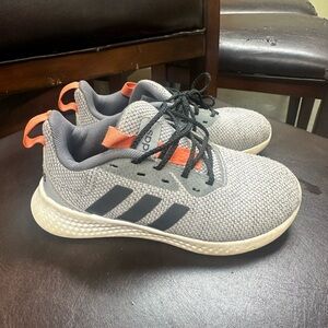 Adidas Gray and Orange Sneakers Lightweight Knit Design